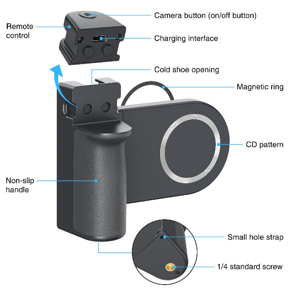 SnapGrip Pro – Magnetic Phone Camera Handle