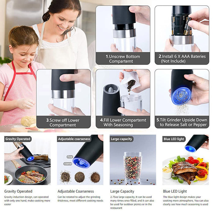 AutoSpice - Electric Salt and Pepper Grinder Set