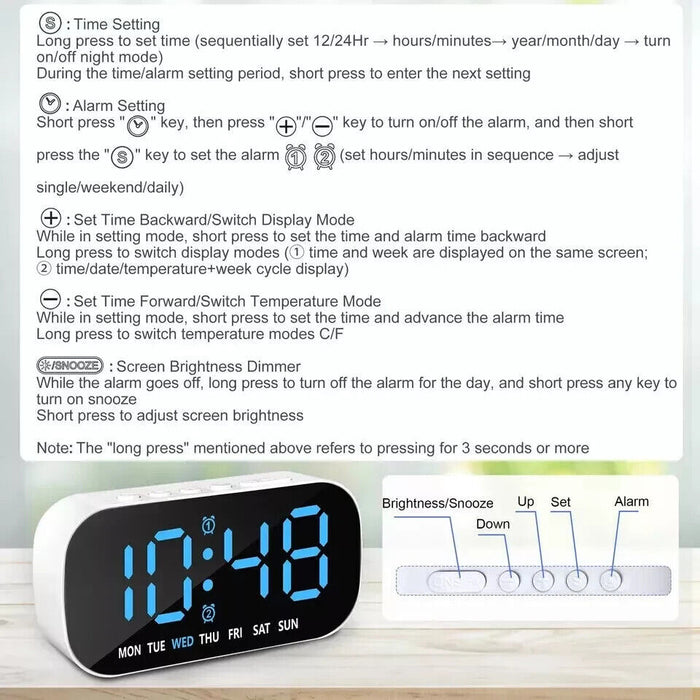 EchoTime - Digital Alarm Clock with Dual Alarm