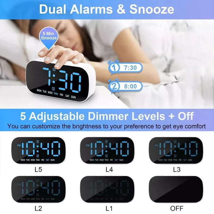 EchoTime - Digital Alarm Clock with Dual Alarm