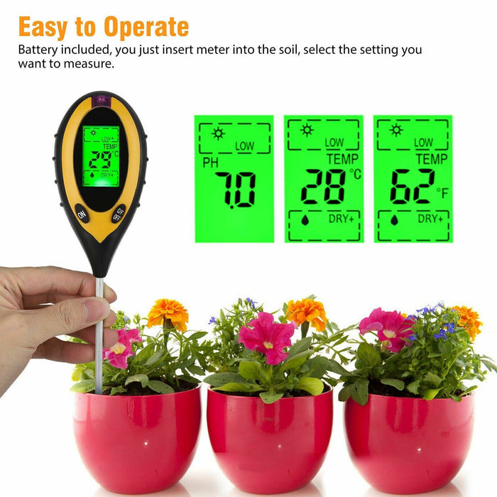 GreenGauge - 4-in-1 Soil Meter for Indoor & Outdoor Plants