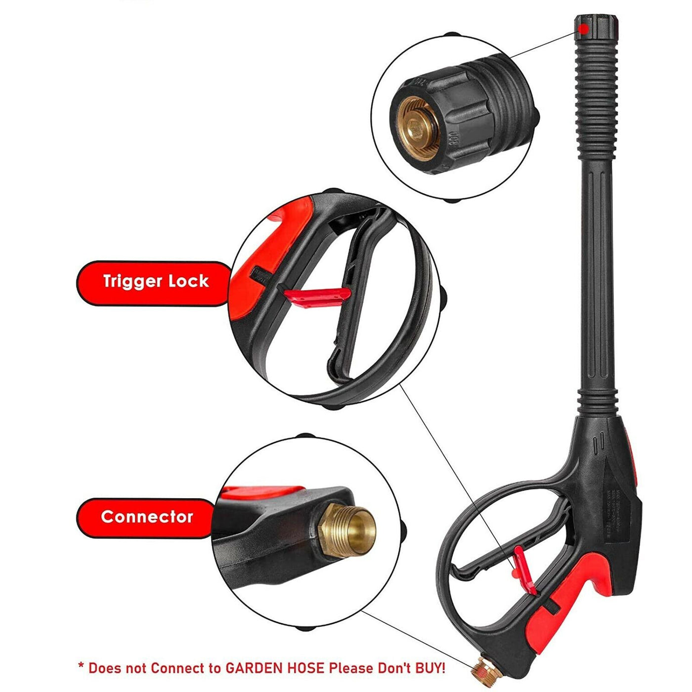 Pressure Washer Gun | Power Washer Handle | 4000 PSI Max | M22 Thread ...