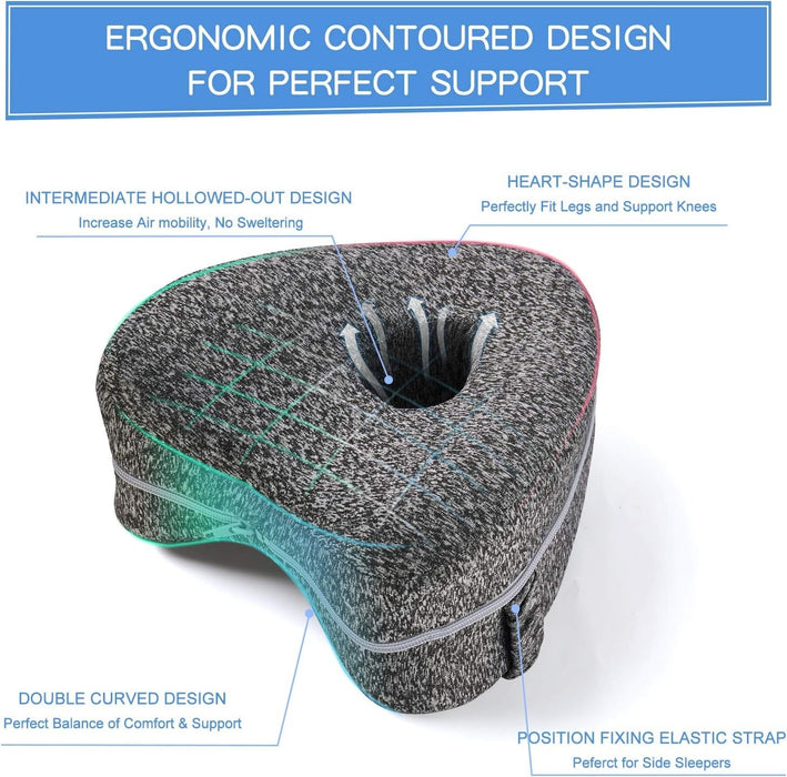 Mirella - Ergonomic Memory Foam Knee Pillow for Side Sleepers