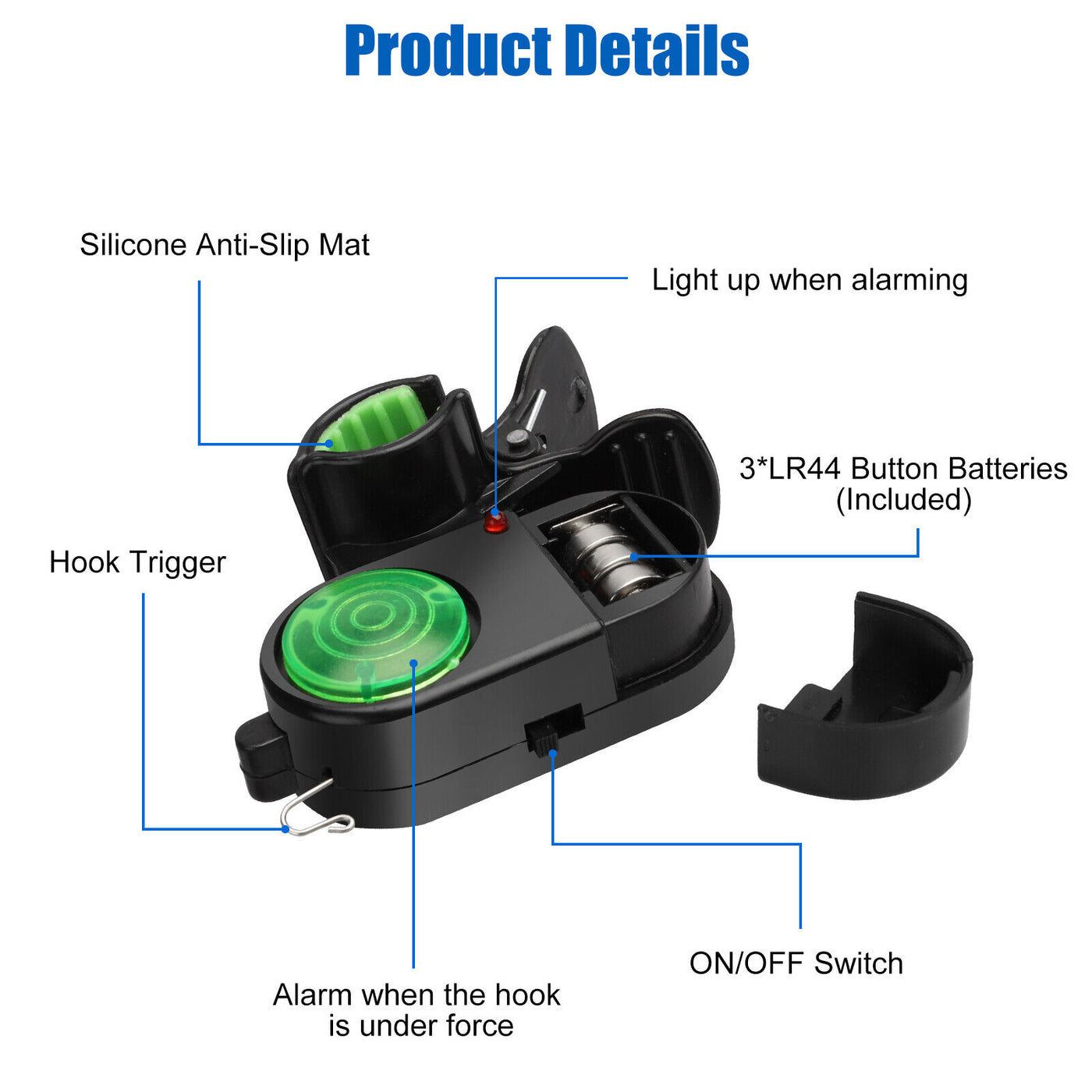 Fish Alert Electronic Fishing Bite Alarm | Loud 80dB Fish Alert | Adjustable ...
