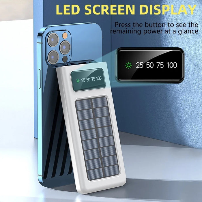 SolarEdge - Portable Solar Power Bank with Built-in Cables