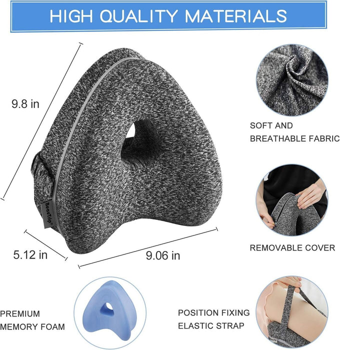Mirella - Ergonomic Memory Foam Knee Pillow for Side Sleepers