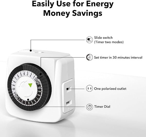 SmartCycle - Indoor 24-Hour Mechanical Outlet Timer