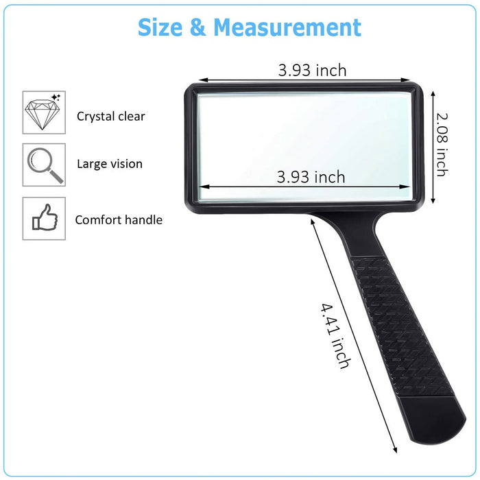 VisionMax - 5X Handheld Magnifying Glass with Large Lens