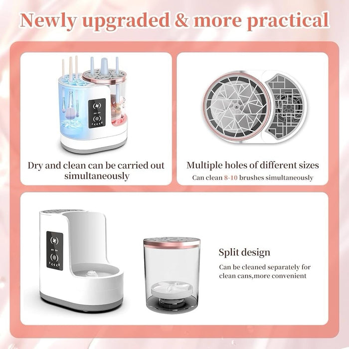 GlamWave - 3-in-1 Electric Makeup Brush Cleaner Machine