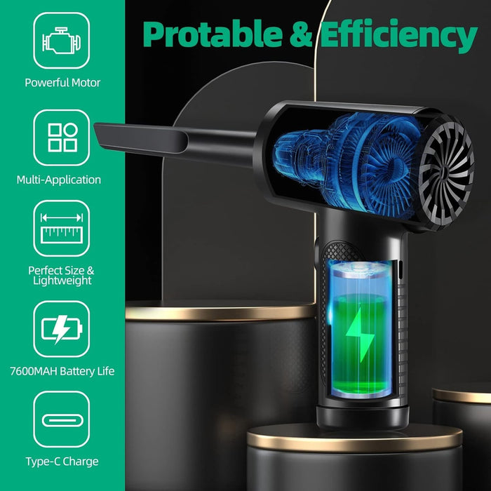 DustRocket - 2-in-1 Portable Air Duster & Vacuum Cleaner