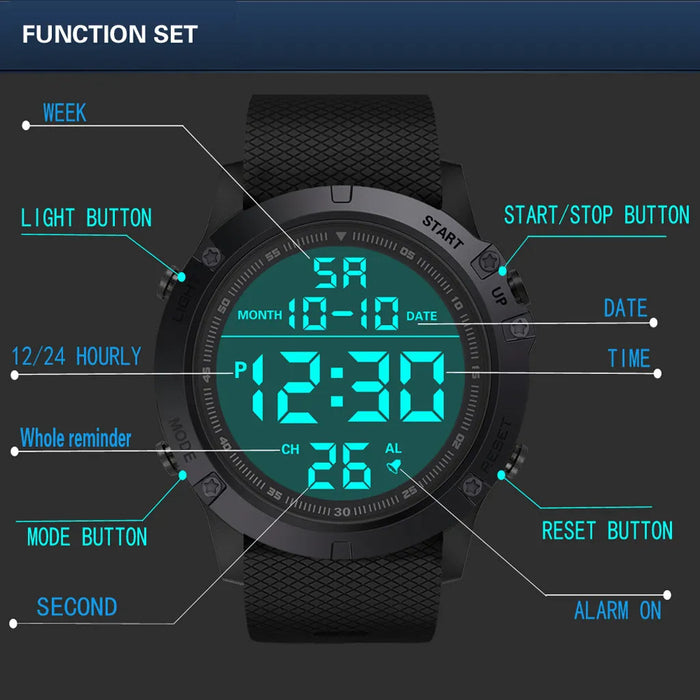 PulseStrike - Waterproof Digital Sports Watch