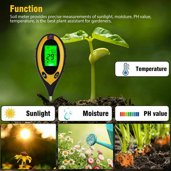 GreenGauge - 4-in-1 Soil Meter for Indoor & Outdoor Plants