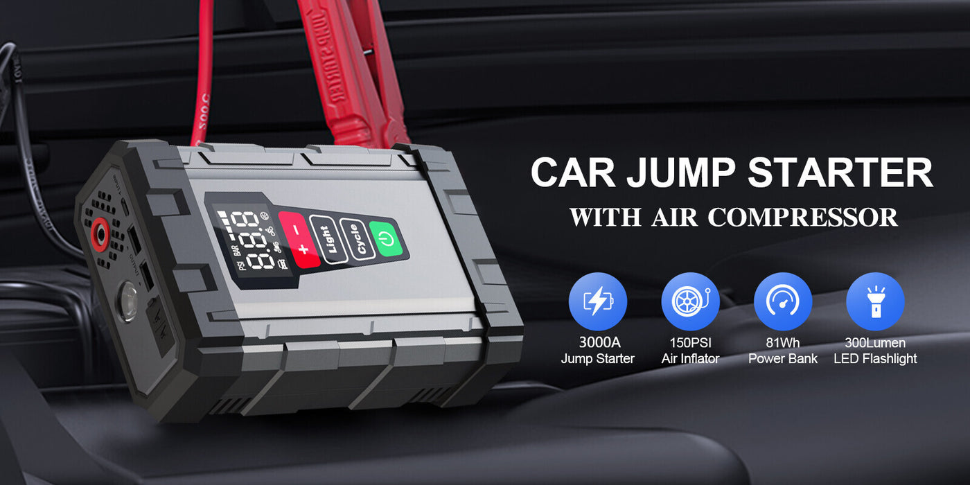 VoltX7 - Portable Car Jump Starter with Air Compressor