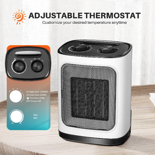 SilentHeat 1500 - Portable Ceramic Space Heater