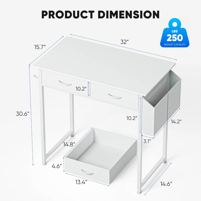 SpaceWise - Small Study Table with Drawers