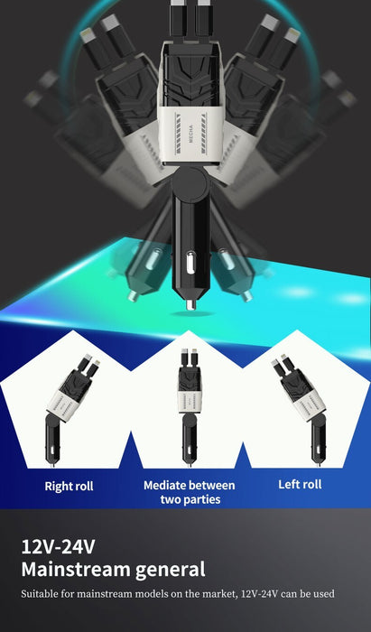 CableGlide - 4-in-1 Retractable Car Charger