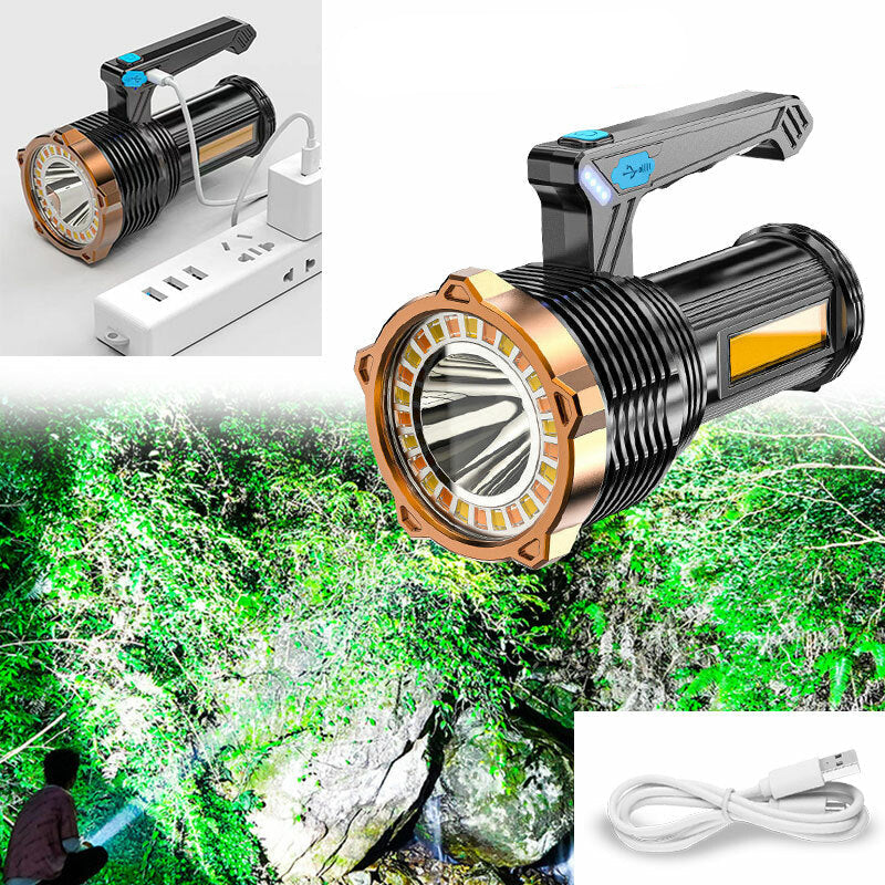 Powerful Rechargeable Flashlight | Handheld LED Spotlight | USB ...