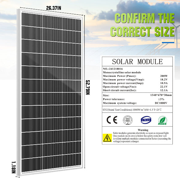 SunMatrix - 200W Solar Panel
