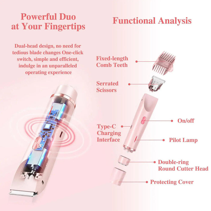 Smoothelle – 2 in 1 Dual Head Electric Shaver for Women