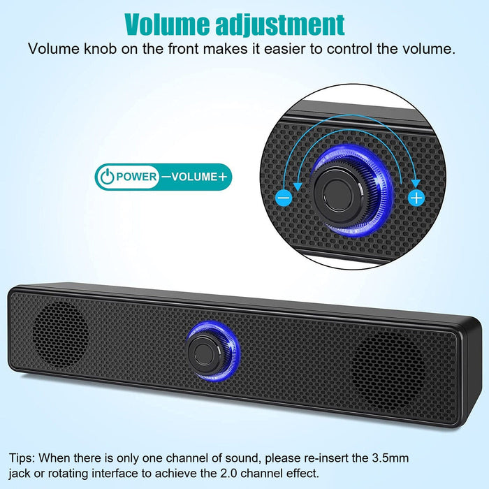 SonicRise - Stereo Bass Sound Computer Speakers