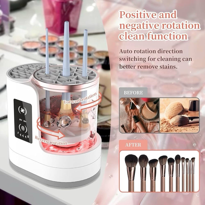 GlamWave - 3-in-1 Electric Makeup Brush Cleaner Machine