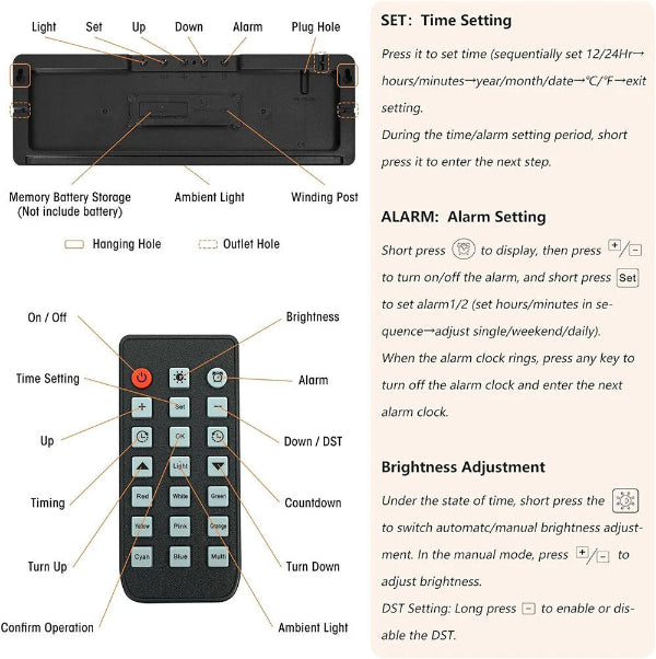 HomeBright - LED Digital Wall Clock