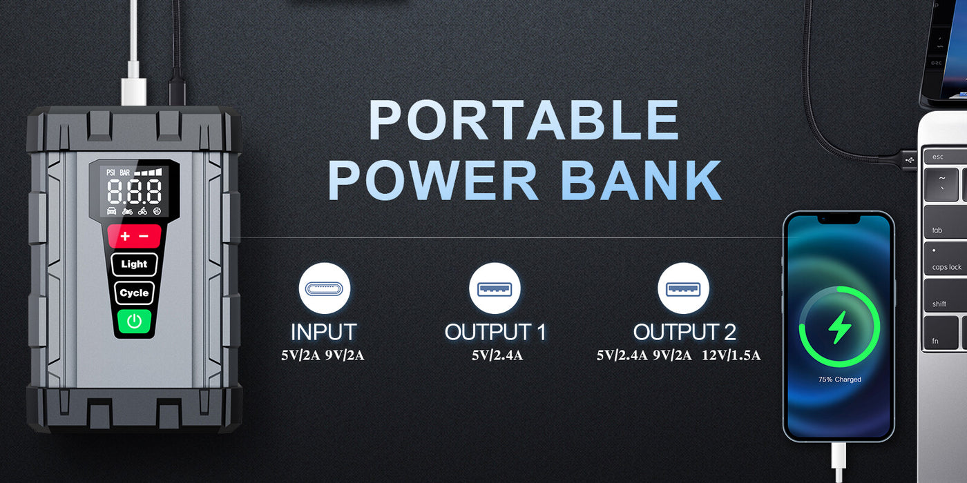 VoltX7 - Portable Car Jump Starter with Air Compressor