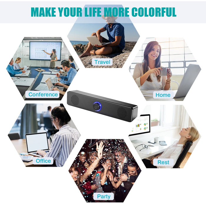 SonicRise - Stereo Bass Sound Computer Speakers