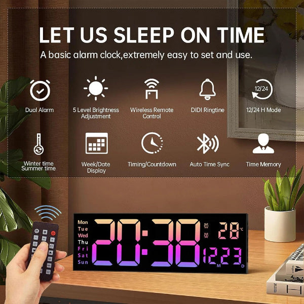 HomeBright - LED Digital Wall Clock