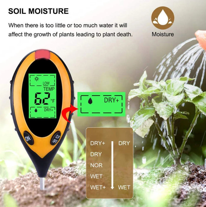 GreenGauge - 4-in-1 Soil Meter for Indoor & Outdoor Plants