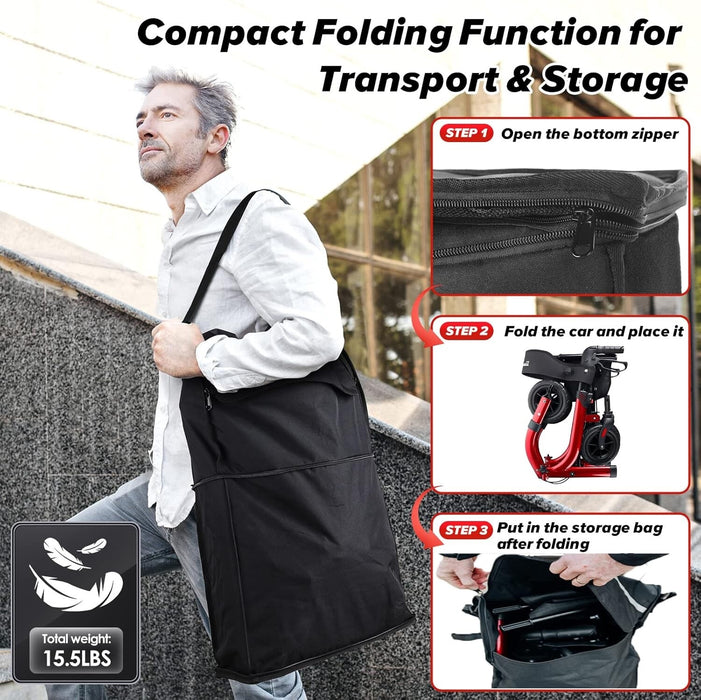 WalkWell - Lightweight Rollator Walker for Seniors