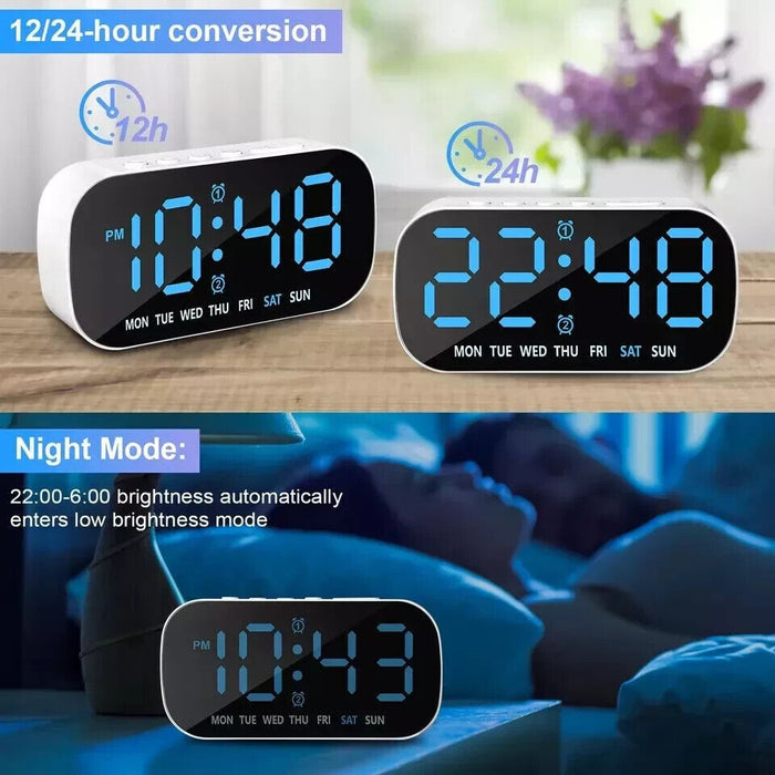 EchoTime - Digital Alarm Clock with Dual Alarm