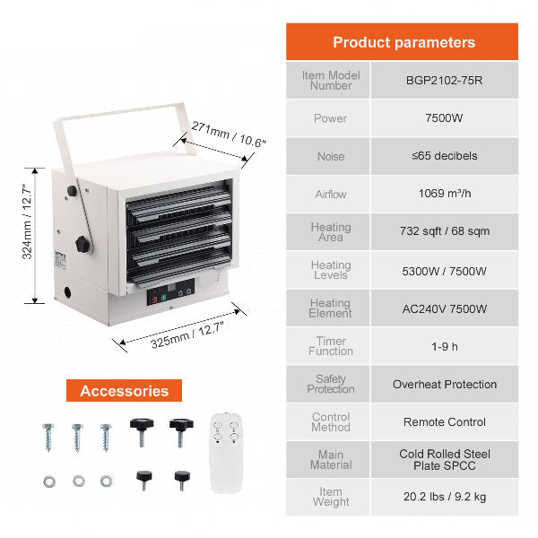 SteelTemp 7500 - Electric Garage Heater