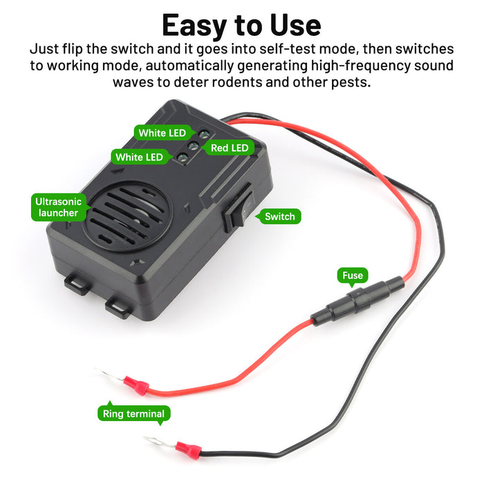 SonicDefender - Ultrasonic Car Rodent Repellent