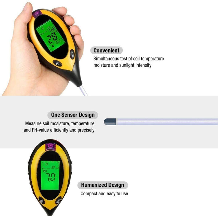 GreenGauge - 4-in-1 Soil Meter for Indoor & Outdoor Plants