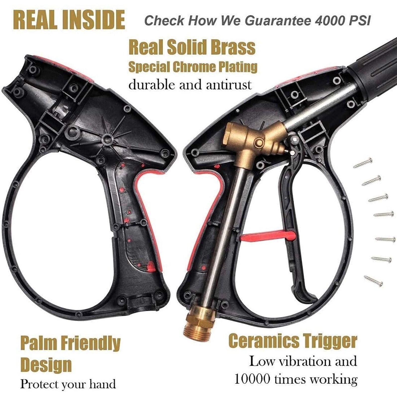 Pressure Washer Gun | Power Washer Handle | 4000 PSI Max | M22 Thread ...