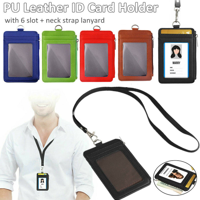 Premium PU Leather ID Card Holder