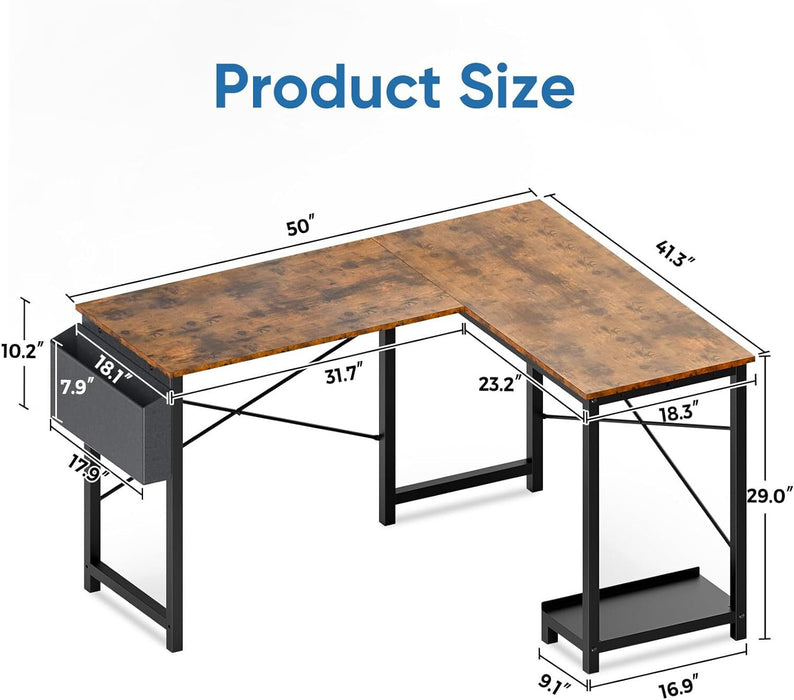 Elevare - L-Shaped Wood Desk