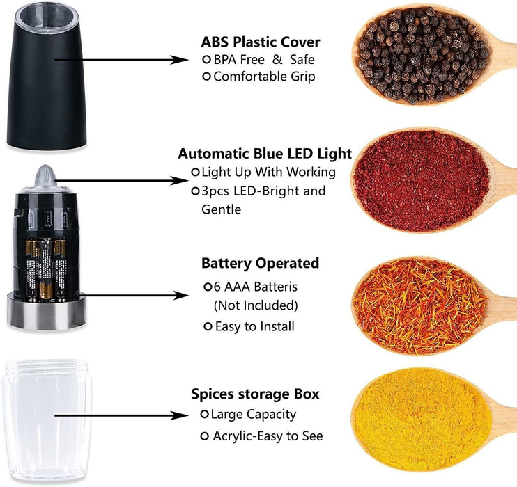 AutoSpice - Electric Salt and Pepper Grinder Set