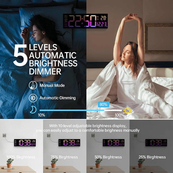 HomeBright - LED Digital Wall Clock