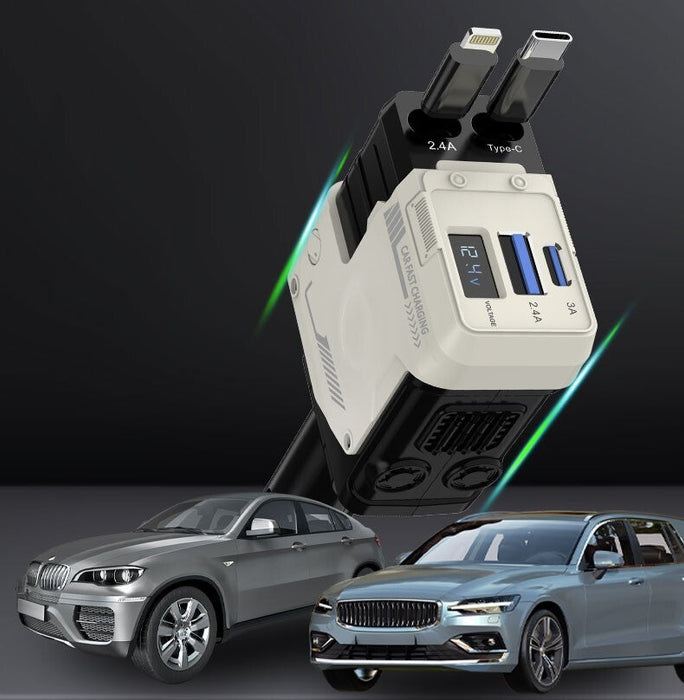 CableGlide - 4-in-1 Retractable Car Charger