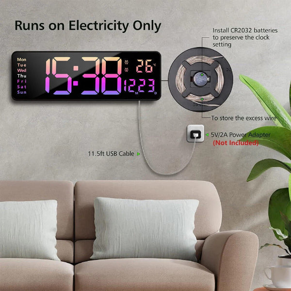 HomeBright - LED Digital Wall Clock
