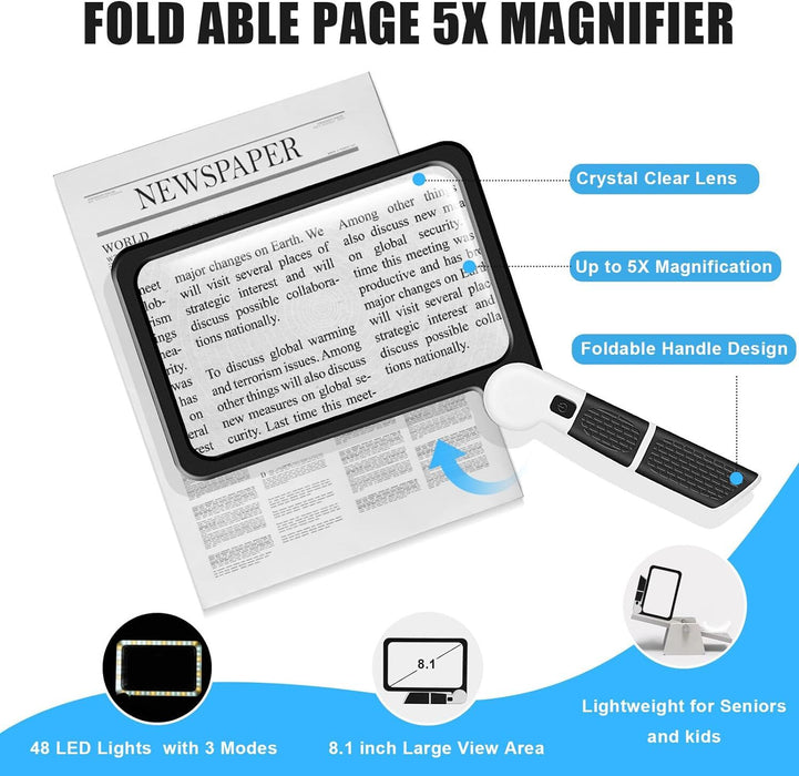 EasyRead - Full Page Magnifying Glass with Light