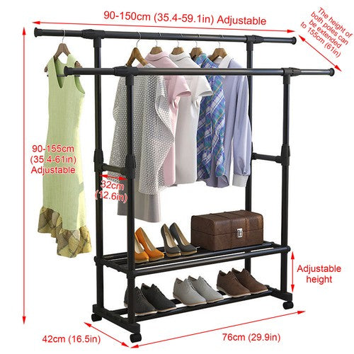 Storix Home – Clothes Rack with Wheels