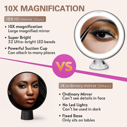 ReflektGo - Lighted Makeup Mirror with 10X Magnification