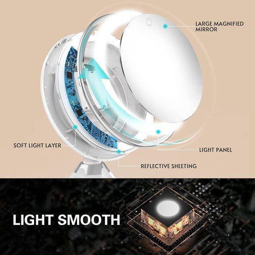 ReflektGo - Lighted Makeup Mirror with 10X Magnification