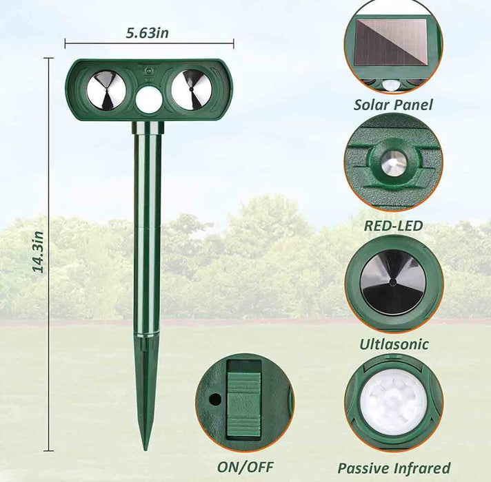 Solar-Powered Ultrasonic Pest & Cat Repeller
