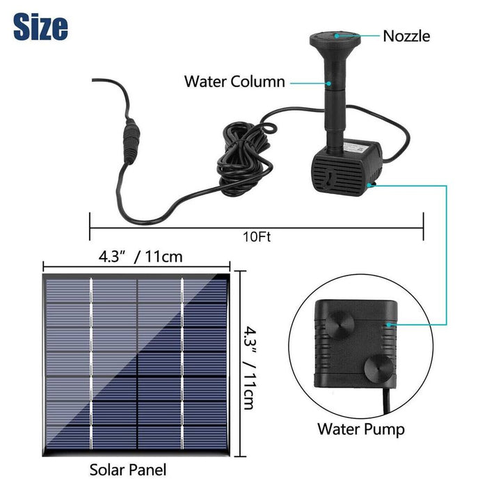 Solar-Powered Submersible Bird Bath Pump