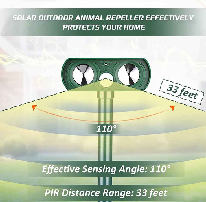Solar-Powered Ultrasonic Pest & Cat Repeller