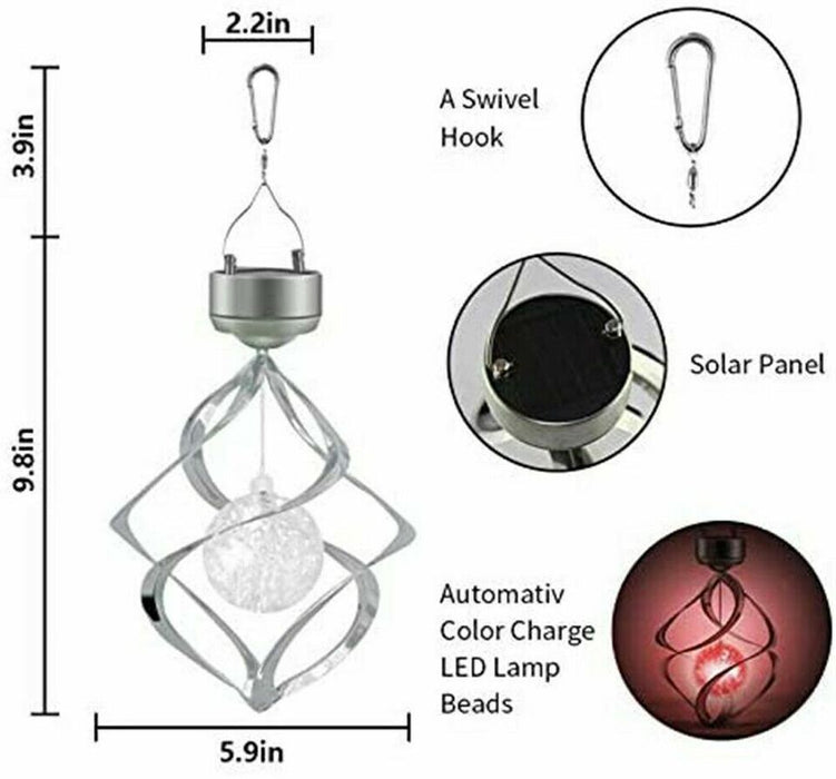 Color Changing Solar Wind Chimes
